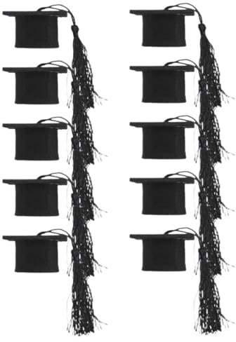 Ciieeo 12pcs Mini Cap Wine Bottle Cover Graduation Hat Decorations Party Accessory