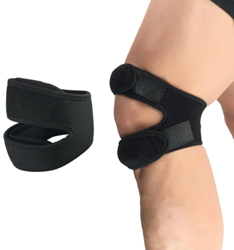 DKDDSSS 2pcs Tutore Ginocchio, Ginocchiera a compressione doppia rotula per alleviare il dolore, per escursionismo, calcio, basket, corsa, maglioni, tennis, tendinite, pallavolo e squat