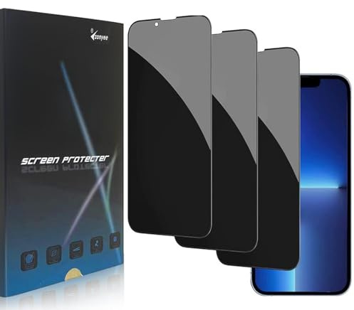 zonyee 3 Stück Sichtschutzfolie für iPhone 13 6,1 Zoll, Full Screen Blickschutzfolie Privatsphäre Sichtschutz Schutzfolie, 9H Härte Anti-Spähen Gehärtetes Glas Displayschutzfolie für iPhone 13
