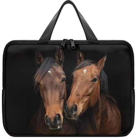 Belidome Brown Horse Laptop Sleeve Bag with Handle PU Leather Laptop Cover Netbook and Tablet Case Size 10inch