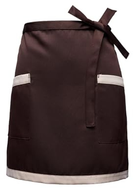 Kaslaider Taillenschürze mit 2 Taschen für Frauen Männer, Kellner Schürze Vorbinder, Kurze Halbe Schürze, Kochschürze Küchenschürze Kellnerschürze für Hause Chef Bar Bistro Café Restaurant