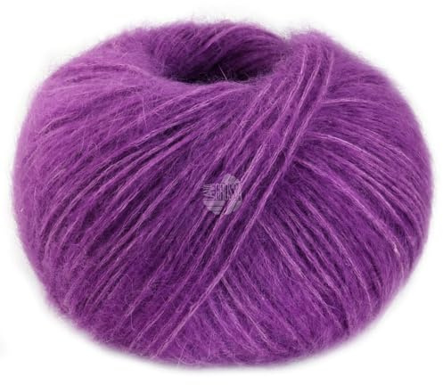 LANA GROSSA Superkid Seta | Zartes Schlauchgarn aus Superkid Mohair mit Seide | Handstrickgarn aus 65% Mohair (Superkid) & 35% Seide | 25g Wolle zum Stricken & Häkeln | 100m Garn FB7