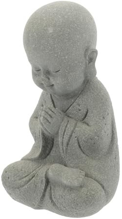 Kisangel Buddha Statue Für Aquarium Resin Monk Figurine Kleine Buddha Skulptur Dekoration Für Fischbecken Und Zuhause Steinfarbe Betender