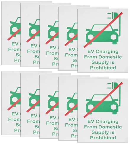 Be In Your Mind 10PCS EV Car Charging Sticker 148mm×210mm PVC Sticker EV Charging Indicator Sticker for Home Garage Public Parking Lot Electric Vehicle Display Area Charging Station