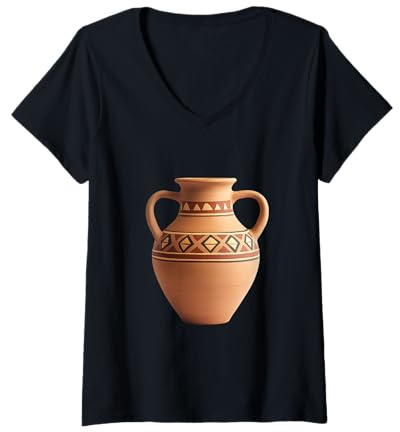 Femme Vase Amphores Amphores de l'Empire romain Grèce antique T-Shirt avec Col en V