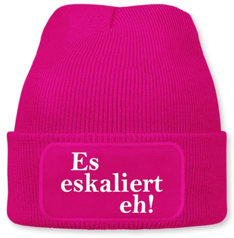 Prozente Momente Es eskaliert eh! - Beanie | Strickmütze | Wollmütze | Beanie mit Druck | lustige Sprüche | Apres-Ski | Winter