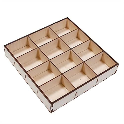 Ulanik Montessori Tablett für Sortierung 12 Abschnitte Montessori Holz Sortierung Tablett Alter 3 + Farbe Sortierung und Zählen Vorschule Lernen Bildung Spielzeug (2 Edition)