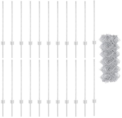 vidaXL Kedjegaller med stolpe 25 x 0,8 m Galvaniserat stål Silver Mesh