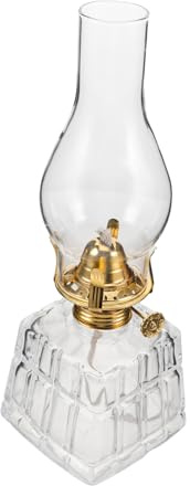 Zerodeko Lámpara De Queroseno De Vidrio Vintage Forma De Base Cuadrada para Uso Interior y Exterior Iluminación Decorativa para Casa Camping y Otros Lugares