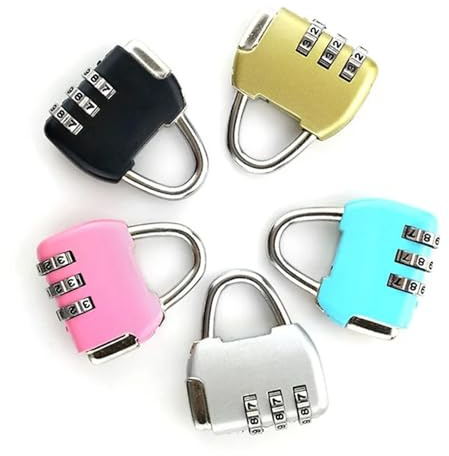 Lucchetto da viaggio in lega di zinco, zaino, piccola valigia di reset, password, serratura della cartella, mini combinazione di 3 password, 1 pezzi (Pink)