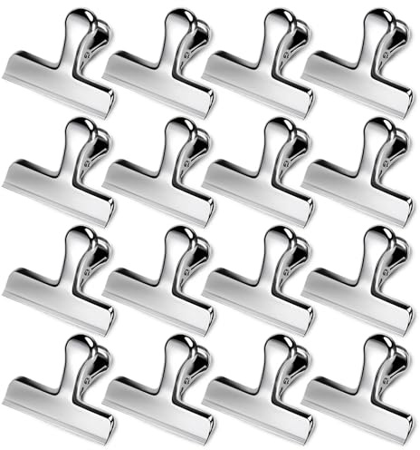 Lociban 12 Piezas Pinzas Bolsas Alimentos, Pinzas Cocina Bolsas, 77mm Reutilizable Clips Grandes De Metal De Para Embalaje De Cocina, Caramelos, Café, Fotos, Suministros De Oficina