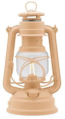 Feuerhand Baby Special 276 LED Laterne - Dimmbare Tischleuchte in Apricot | Made in Germany Qualit$t - Bis zu 18 Tage Akkulaufzeit - Warmwei$es Licht - 150 Lumen - F$r Innen & Au$en - Trageb$gel