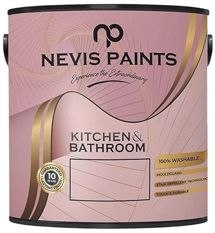 Nevis Paints Anti Mould Paint - Brilliant White Matt Finish - 2.5ltr- Prevent & Control Mould On Internal Walls & Ceilings - Easy To Apply