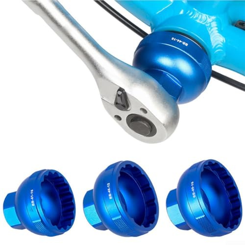 Precision CNC aluminum alloy mountain bike tool for integrated threaded bottom bracket installation and removal with torque wrench compatibility (BB-41-16)