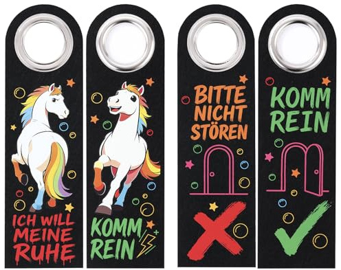 XIAONIU Mädchen Pferd Geschenke, 2Stück Türhänger - Schwarz | Ruhe und Bitte Nicht stören, mit Pferd Motiv Geburtstag 8-14 Jahre Jugendliche Geschenk für Pferdeliebhaber