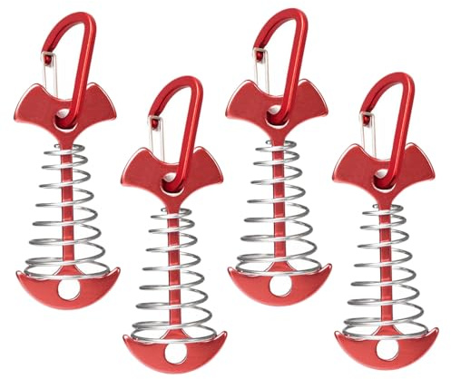 Toyvian Lot de 4 piquets de tente à chevrons en alliage d'aluminium avec clip à ressort pour camping en plein air et pavillons pour fixer les terrasses en bois