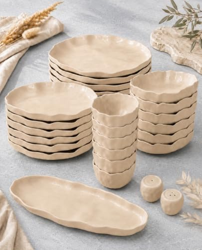 Service Vaisselle Angles 25pcs, Set De Table, Assiettes Service De Table 6 Personnes, Assiette Creuse, Bols&Plates, Vaisselle Et Arts De La Table, Assiette Porcelaine Micro-Onde/Lave-Vaisselle