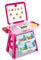 BAKAJI Tableau magnétique pour enfants 2 en 1 double zone de dessin avec béquille et compartiments avec accessoires chiffres et lettres dimensions 43 x 39,5 x 74 cm (rose)