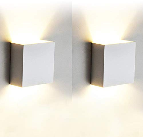 Lampada da Parete Led Interno, 2 Pezzi 12W Bianco Caldo LED Applique da Parete Moderna,Up Down Lampada a Muro in Alluminio, Perfetto per Soggiorno Corridoio Bagno