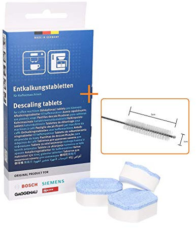 LUTH Premium Profi Parts Compresse decalcificanti TZ80002 00311821 311821 Set con spazzola di pulizia per caffettiera automatica compatibile con Bosch Siemens serie EQ