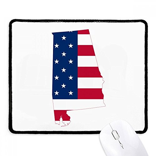 United States USA Map Stars Stripes Flag Shape Mousepad Stitched Edge Mat Rubber Gaming Pad