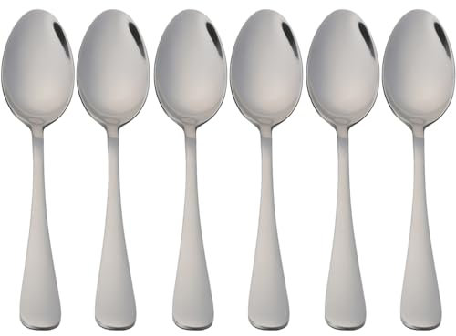 6 Cuillères à Soupe 20 x 4,4 cm en Acier Inoxydable Hautement Poli 18/0