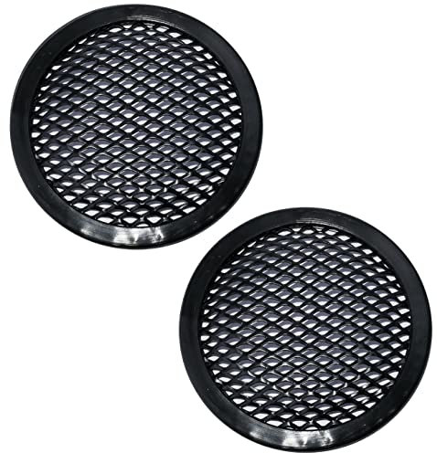AERZETIX - C53366 - Set di 2 griglie reti di protezione per altoparlanti/casse subwoofer - diametro 105mm 4'' - colore nero - per auto veicolo