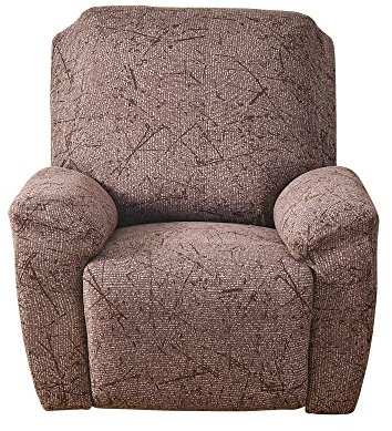 Highdi 4 Stück Stretchhusse für Relaxsessel Komplett Sesselschoner, 1-Sitzer Stretch Relaxsessel Bezüge Elastisch Sesselbezug für Fernsehsessel Liege Sessel (nostalgisches braun)
