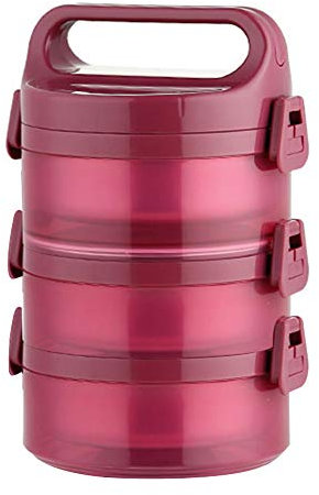 Valink Lonchera de doble capa con forro de acero inoxidable térmico de 2/3/4 niveles, apilable, tres capas