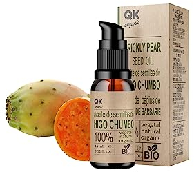 QKnatur - ACEITE DE SEMILLAS DE HIGO CHUMBO 15 ml - 100% Puro y Natural - Prensado en frío - Hidrata y Rejuvenece la piel - Repara el cabello - Botella de vidrio