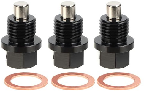 Vite magnetica di scarico dell'olio, 3 pezzi, M14 x 1,5 cm, guarnizione magnetica per vasca dell'olio, adattatore con guarnizioni, kit per viti di scarico dell'olio, vite di scarico