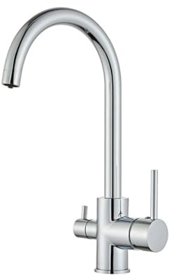 VALAZ Grifo Osmosis 3 Vías Cromado | Grifos Cocina Fregadero | Alta Presión, Monomando, Ahorro de Agua | Instalación Fácil y Rápida | Latón, Acero Inoxidable, Serie Amazonas