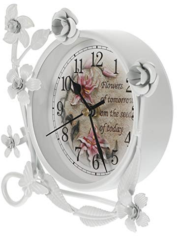 TOPPERFUN Tischuhr Im Vintage-Stil Aus Eisen Für Wohnzimmer Schlafzimmer Büro Retro Design Desktop Uhr Decor