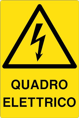 GLOBAL CARTELLO SEGNALETICO - QUADRO ELETTRICO - Adesivo Extra Resistente, Pannello in Forex, Pannello In Alluminio (20x31 cm, Plastica)
