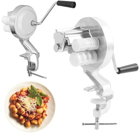 Cavatelli Maker Machine,Manual Macaroni Maker,Aluminum Alloy Noodle Makers for Kitchen, Portable Hand Cranked Pasta Maker Machine for Making Authentic Italian Pasta Noodles