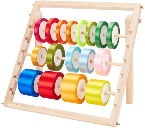BENECREAT Holzbänder Organizer, großes Bandhalter Aufbewahrungsorganizer, Organizer Für Näharbeiten, Basteln, Maschenfadenband, Geschenke Florist Verpackung, Bandspulen
