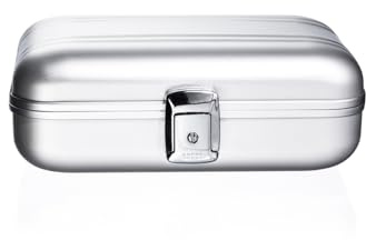 GUARDIQUE™ Maletín CW-027 de aluminio de alta calidad, seguro, ligero, duradero, multifuncional para profesionales, viajes y protección de equipos, diseño elegante, Silver, Mínimo