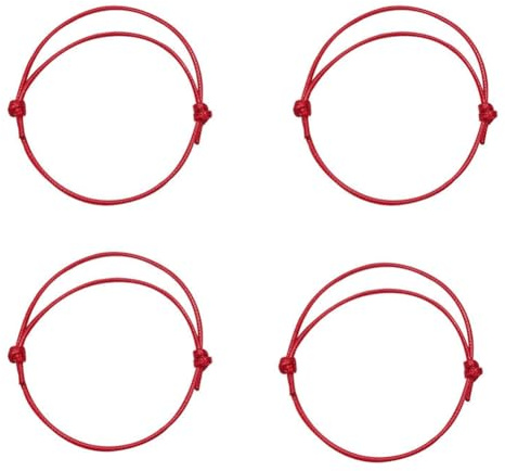 GNMQWP 4 st röd tråd Kabbalah-armband, amulett, onda ögonskydd, god tur, lycka till, lyckoamulett, lämplig för kvinnor, män, par, mor och dotter