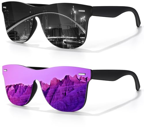 LINVO Sonnenbrille Herren Damen Polarisiert Verspiegelt Modisch UV400 | Leicht,verdrehfreies Design,Autofahren,Angeln,Reisen,Laufen,Golfen