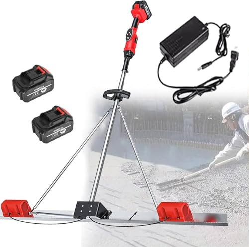 Achieve Perfect Finish with 150/180cm Concrete Electric Scraper - Cordless Screed with a 48V Cement Finishing Vibration Motor & Dual Motors,1.8m