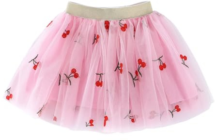 2025 - Tutu-Rock besticktem Tüll mit Herz, Kirsche Ananas für Mädchen von 1 bis 10 Jahren Jungs Kurze Hosen (4-5 Years)