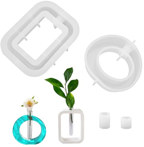 ZMDMAH 2 Stück Silikonform Vase, Hydrokulturpflanzen Silikonform DIY Gießform Blumenvase vase Desktop Dekoration, Epoxidharz Formen Vase für Hydroponik Pflanzen Stecklinge Vasenherstellung Dekoration