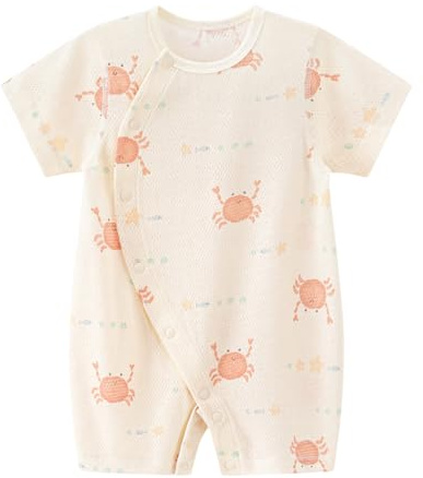 gurcooc Baby Jungen Mädchen Strampler Neugeborene Kurzarm Baumwolle Bodysuit Cartoon Jumpsuit Sommer Onesie Outfit Set, 0-18 Monate