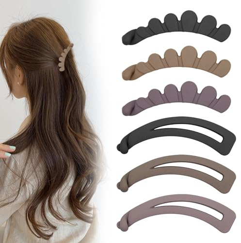 6-teilige Bananen-Haarnadeln für Damen, exquisite kleine Bananenclips für dünnes Haar, stilvolle matte Pferdeschwanzclips für Frauen, gute Größe, einfache Handhabung, geeignet für alle Haartypen
