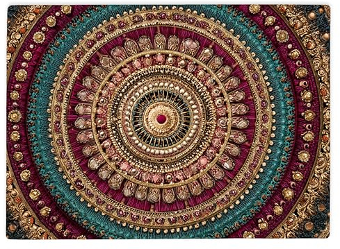 Shopagift Teal Maroon Indian Mandala Art Glass Chopping Board Large Kitchen Worktop Saver 39cm x 28cm