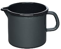 Riess, 0040-003, Schnabeltopf ø 12cm, DARK GREY, Grau, Emaille, Vol. (rec.): 1,0 Liter, Made in Österreich, LBH: 18,7x13,5x11,5cm, 0,430kg, Kanne mit Henkel, Deckel, Induktionskocher kompatibel