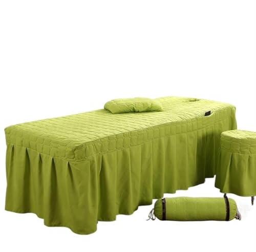 Skönhetssalong sänglakan 5 st trosor kjol överkast med hål kropp massageskydd (fruktgrön, 190 cm x 70 cm)