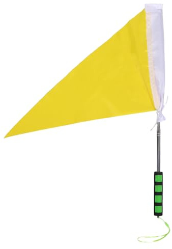 FONDOTIN Asta Portabandiera Telescopica Regolabile in Acciaio Inox 1,2 M Bandiera Gialla ad Alta Visibilità per Guide Turistiche, Insegnanti e Attività All'aperto, Kit Portatile per Gite