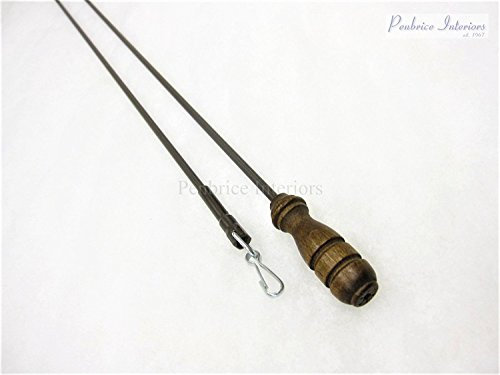 2 Walnuss Braun Schleuderstab, Clip zu Track Glider & Pull Stick zu öffnen & zu schließen, 75 cm