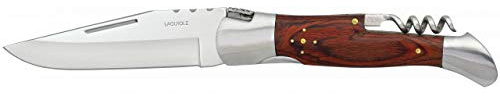 Albainox 10734 Navaja LAGUIOLE.M.Roja.Sacacorchos.10 cm Herramienta para Caza, Pesca, Camping, Outdoor, Supervivencia y Bushcraft + Portabotellas de regalo